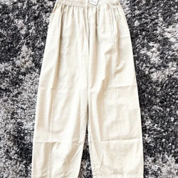 Free People Preppy Poplin Pull On Pants / Birch NWT (S) - Picture 6 of 8